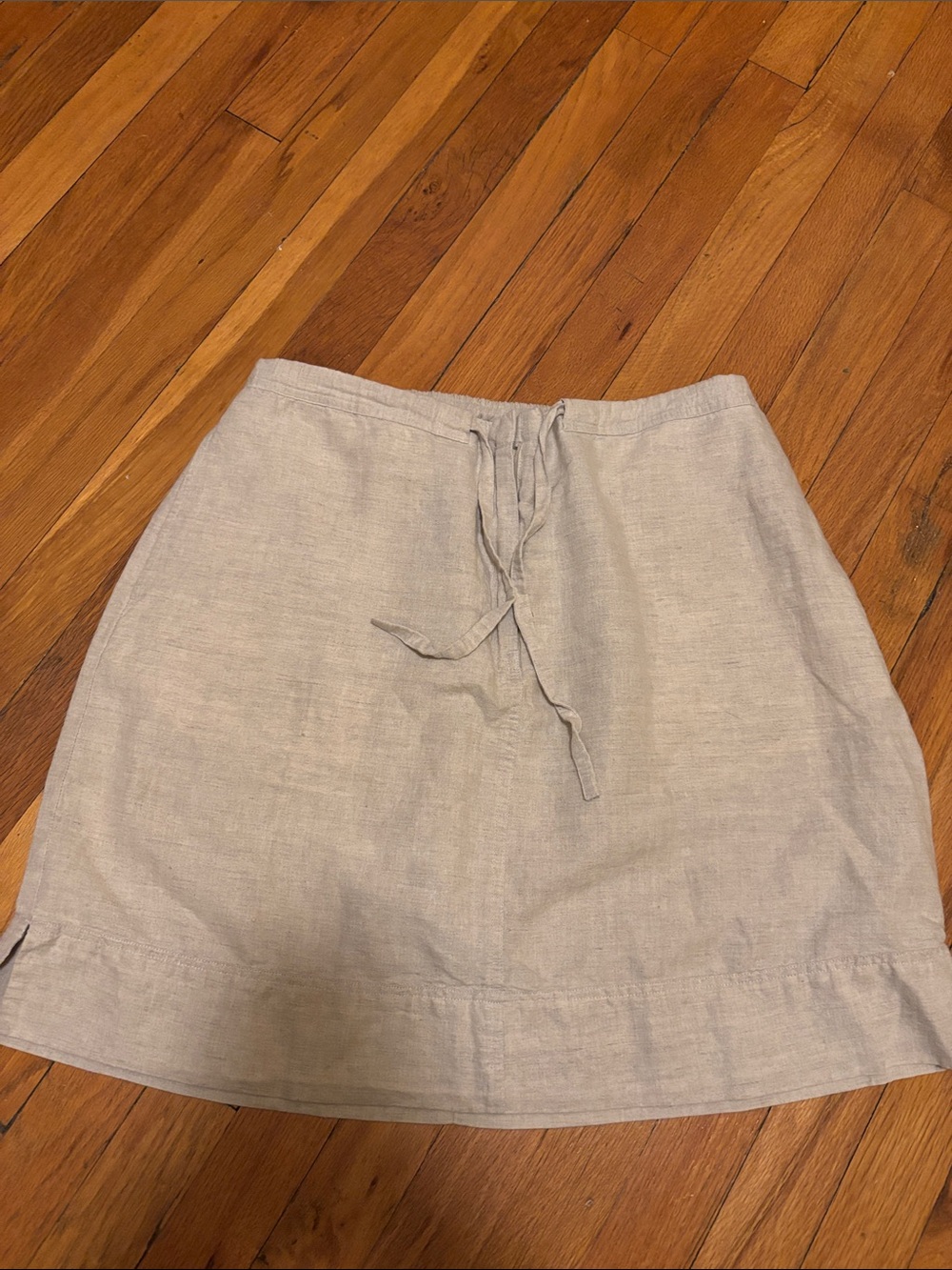 Venezia Beige Linen Blend Knee Length Skirt Women’s Size 14/16